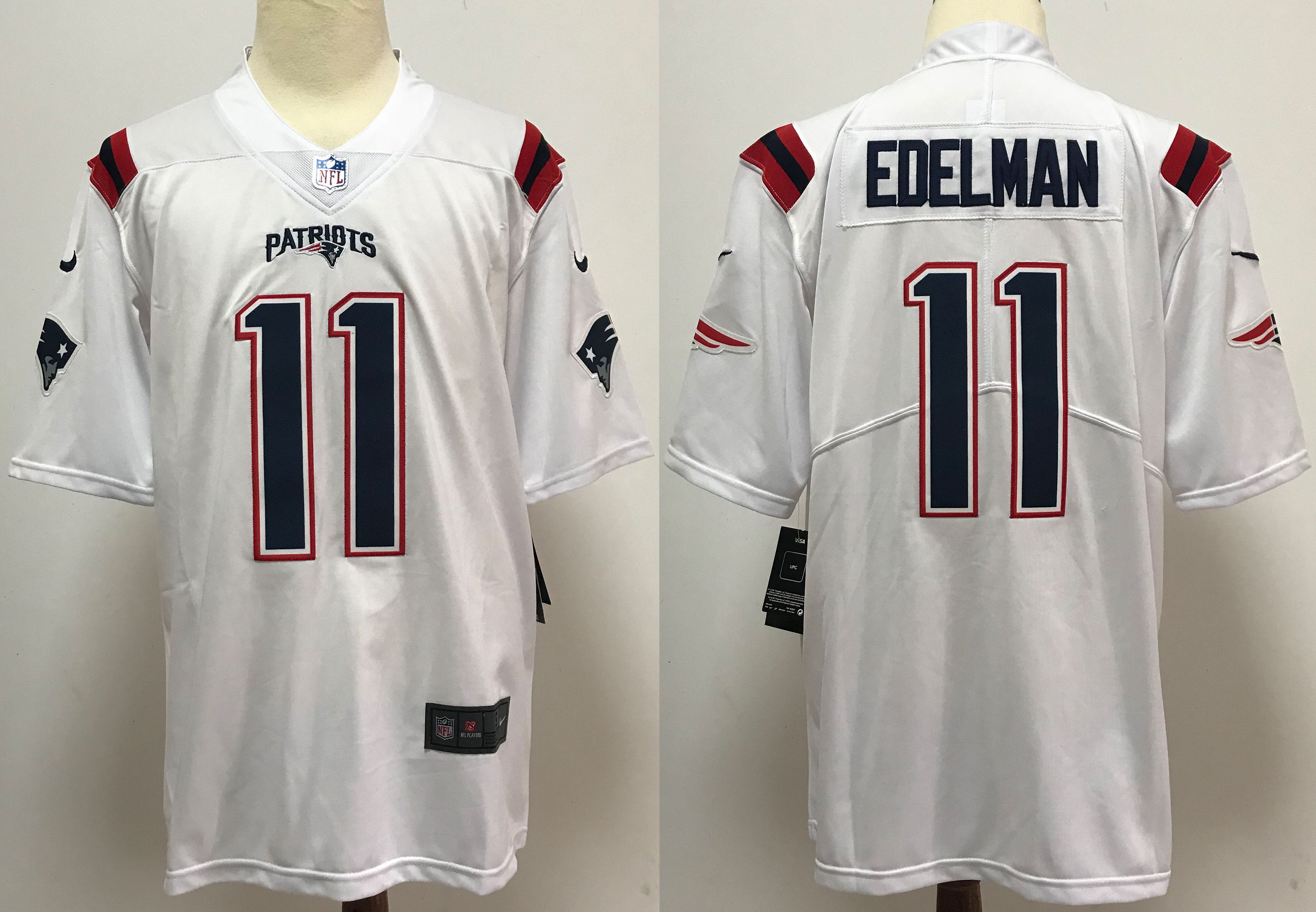 Men New England Patriots 11 Edelman White Nike Vapor Untouchable Stitched Limited NFL Jerseys